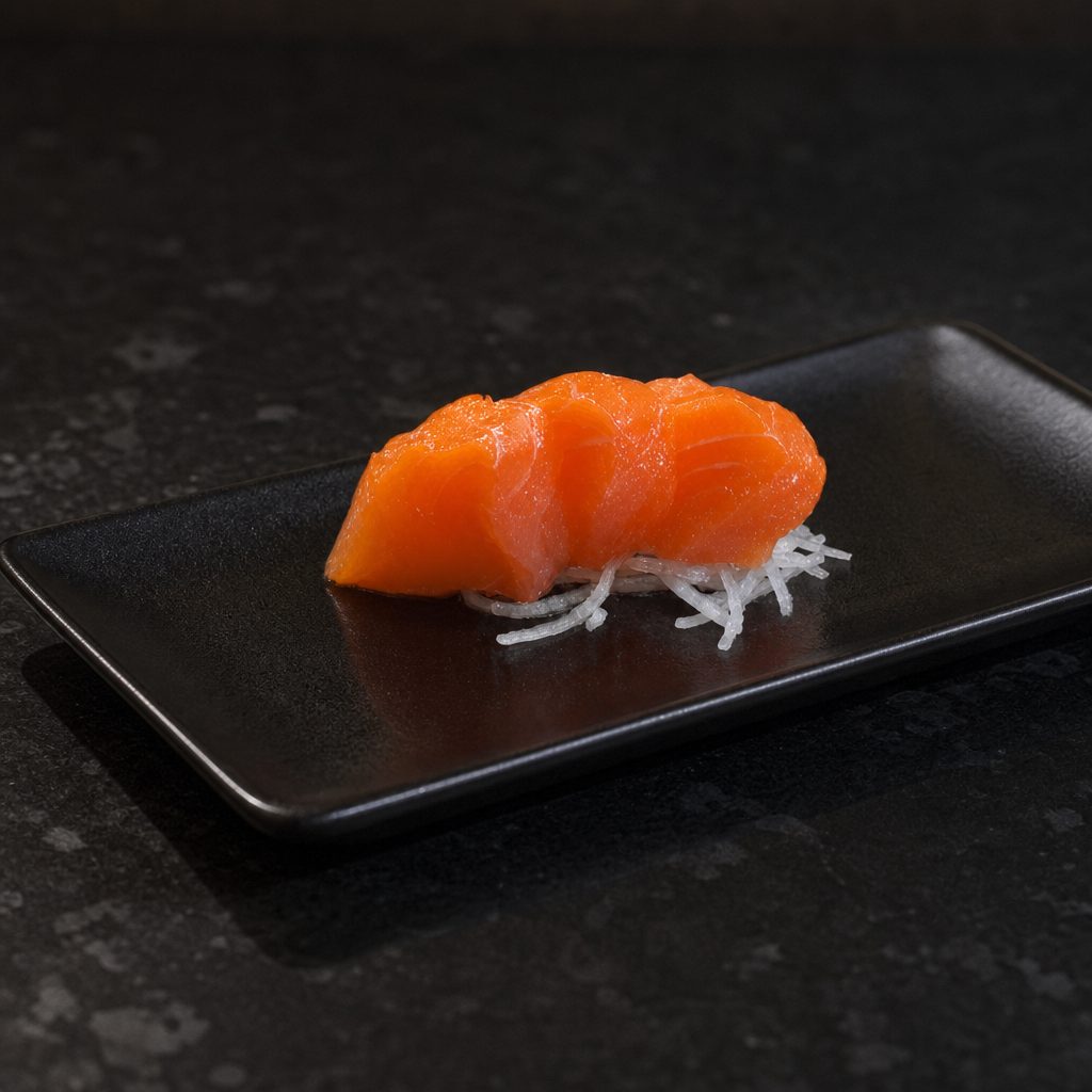 Fresh Salmon Sashimi.