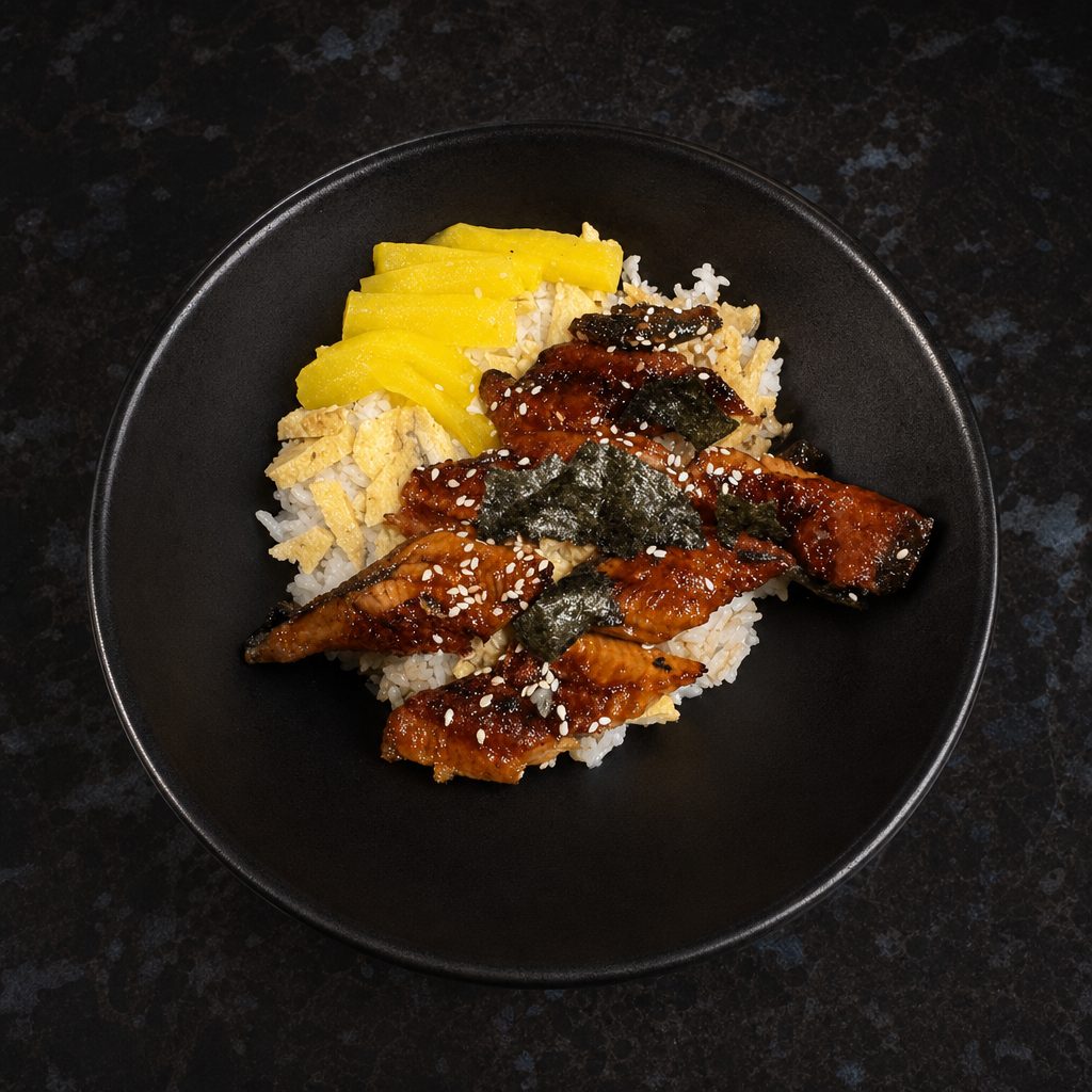 Eel rice bowl.