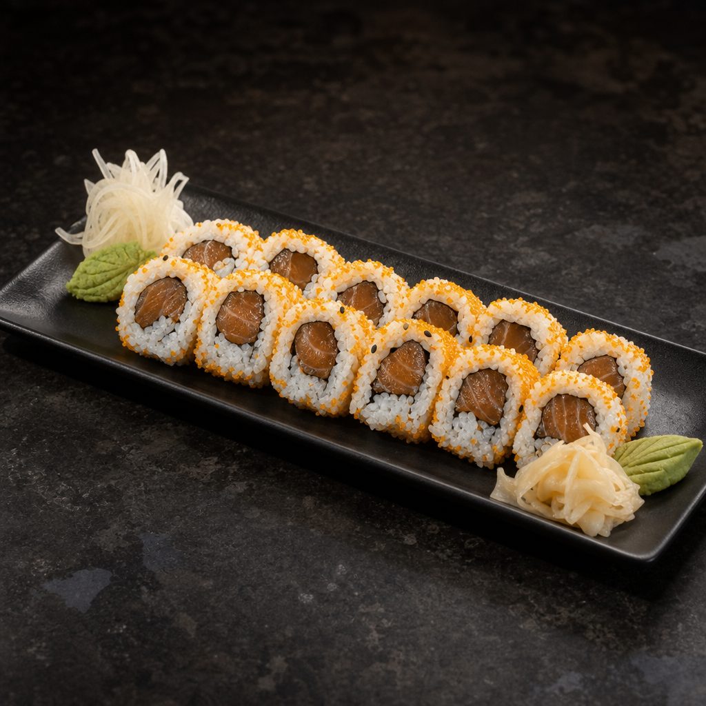 Spicy salmon roll.